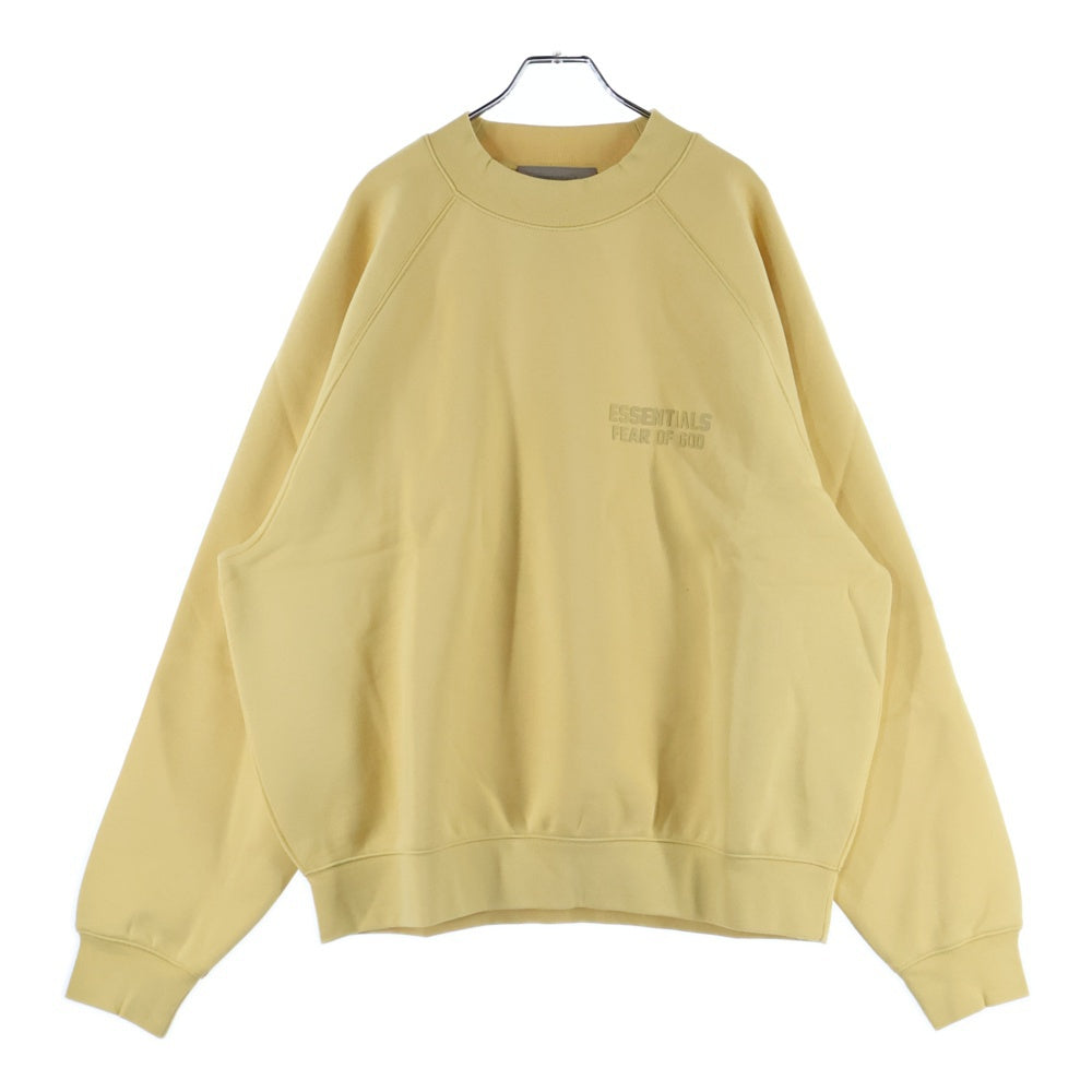 FEAR OF GOD ESSENTIALS(フィアオブゴッド エッセンシャルズ) SWEATSHIRT フロントラバーロゴ クルーネックスウェットトレーナー イエロー