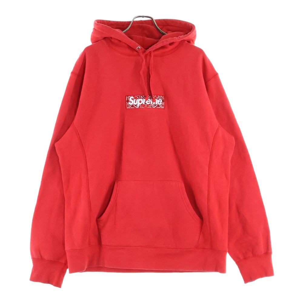 SUPREME(シュプリーム) 19AW Bandana Box Logo Hooded Sweatshirt バンダナボックスロゴ プルオーバースウェットパーカー フーディー レッド