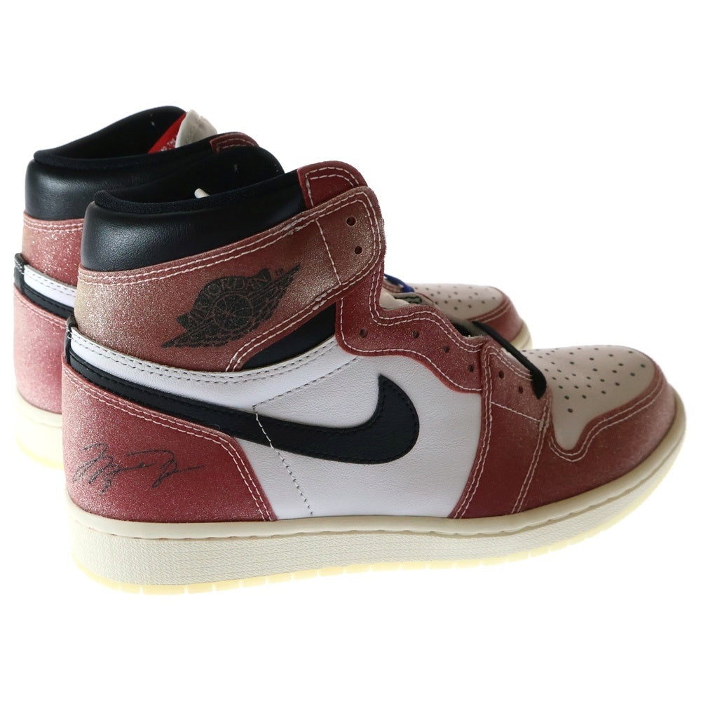 NIKE(ナイキ) ×Trophy Room AIR JORDAN1 RETRO HIGH OG SP トロフィールーム エアジョーダン1 ハイカットスニーカー ホワイト/レッド/ブラック US9/27cm DA2728-100