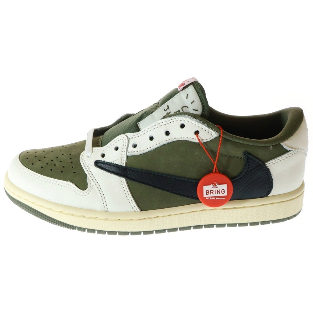 NIKE(ナイキ) ×TRAVIS SCOTT AIR JORDAN1 LOW OG SP トラヴィススコット エアジョーダン1 リバースオリーブ ローカットスニーカー ホワイト/カーキ US8.5/26.5cm DM7866-200