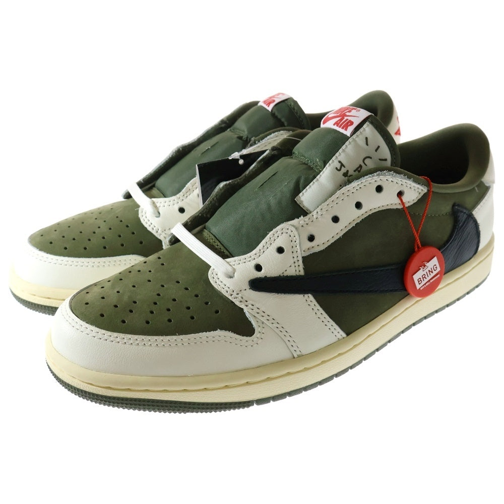 NIKE(ナイキ) ×TRAVIS SCOTT AIR JORDAN1 LOW OG SP トラヴィススコット エアジョーダン1 リバースオリーブ ローカットスニーカー ホワイト/カーキ US8.5/26.5cm DM7866-200