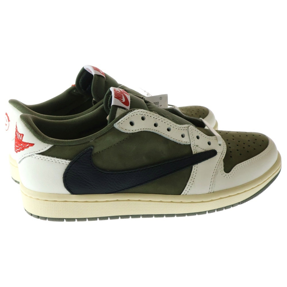 NIKE(ナイキ) ×TRAVIS SCOTT AIR JORDAN1 LOW OG SP トラヴィススコット エアジョーダン1 リバースオリーブ ローカットスニーカー ホワイト/カーキ US8.5/26.5cm DM7866-200