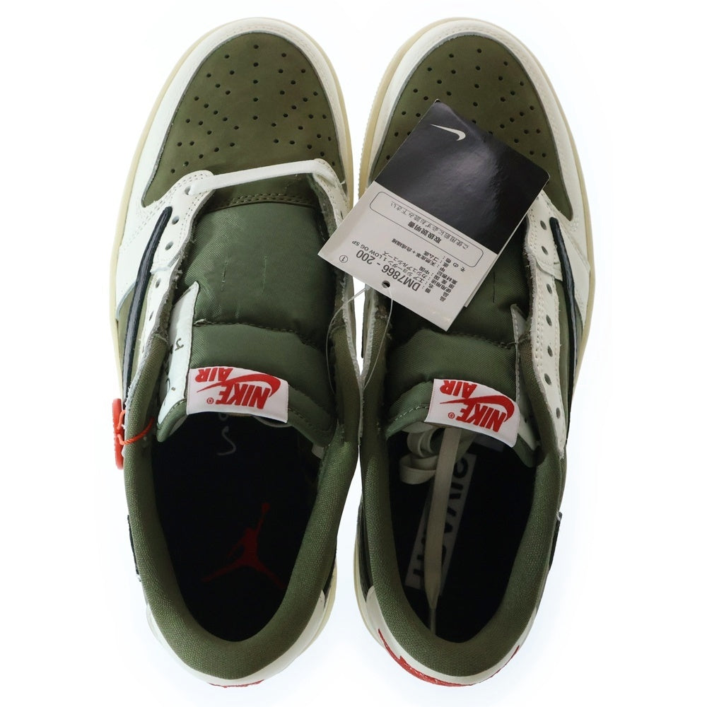 NIKE(ナイキ) ×TRAVIS SCOTT AIR JORDAN1 LOW OG SP トラヴィススコット エアジョーダン1 リバースオリーブ ローカットスニーカー ホワイト/カーキ US8.5/26.5cm DM7866-200