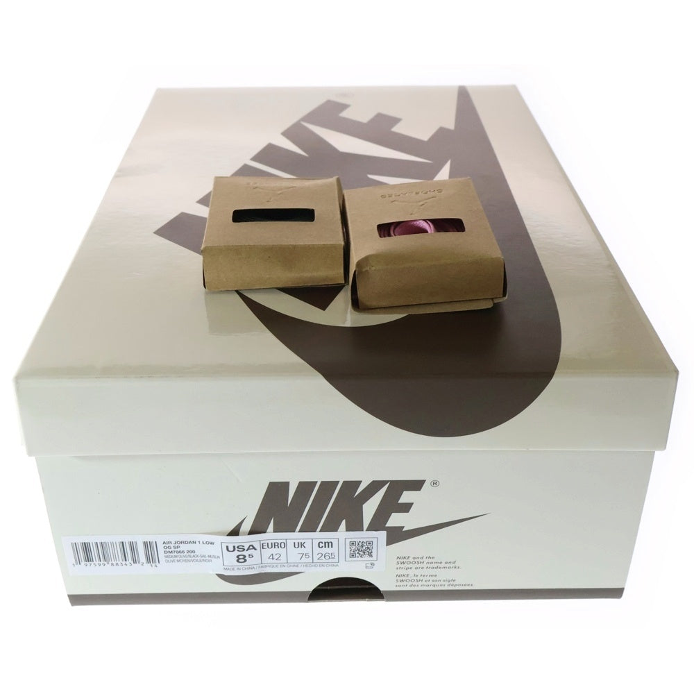 NIKE(ナイキ) ×TRAVIS SCOTT AIR JORDAN1 LOW OG SP トラヴィススコット エアジョーダン1 リバースオリーブ ローカットスニーカー ホワイト/カーキ US8.5/26.5cm DM7866-200