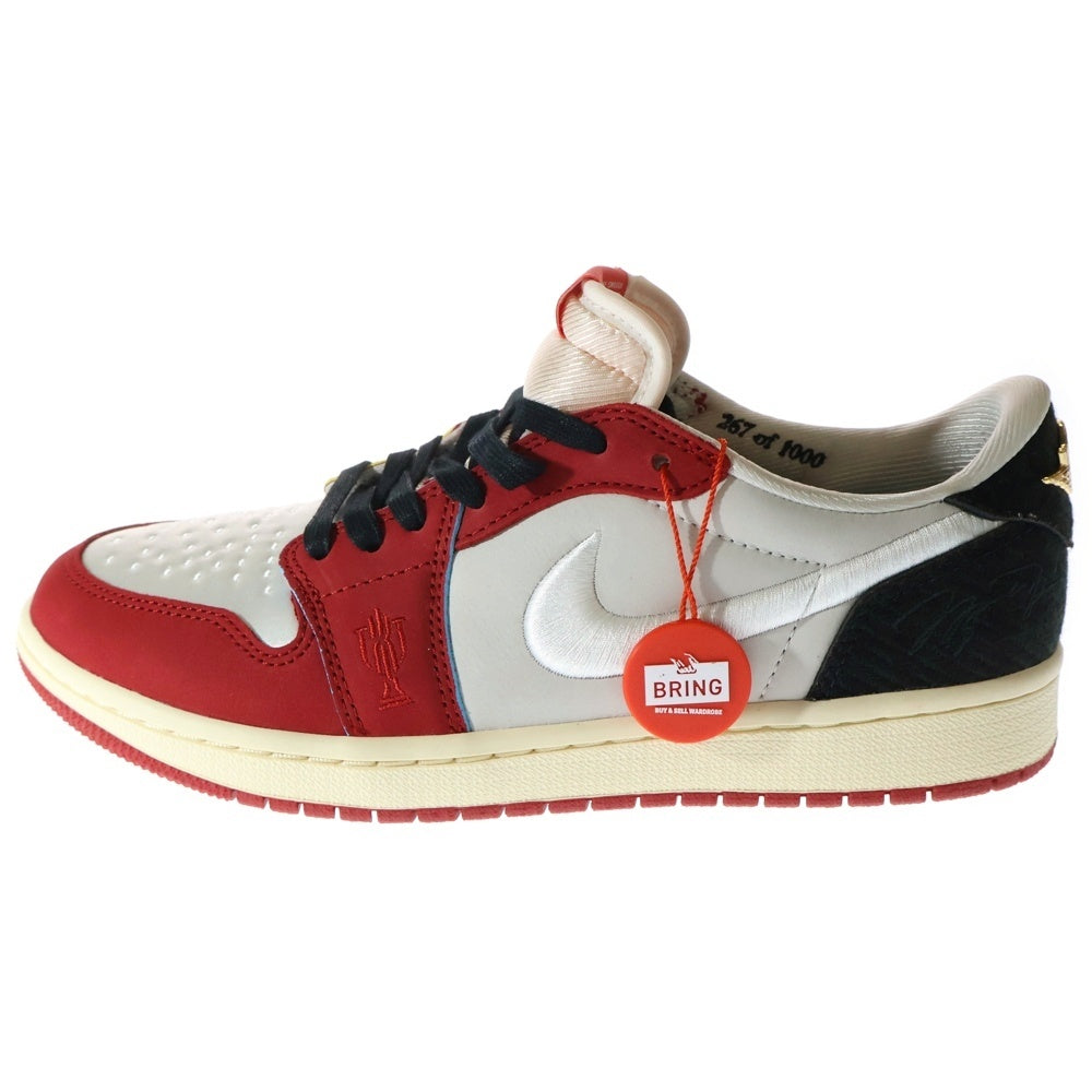 NIKE(ナイキ) ×Trophy Room AIR JORDAN1 RETRO LOW OG SP トロフィールーム エアジョーダン1 ローカットスニーカー ホワイト/レッド/ブラック US8.5/26.5cm HV6157-100