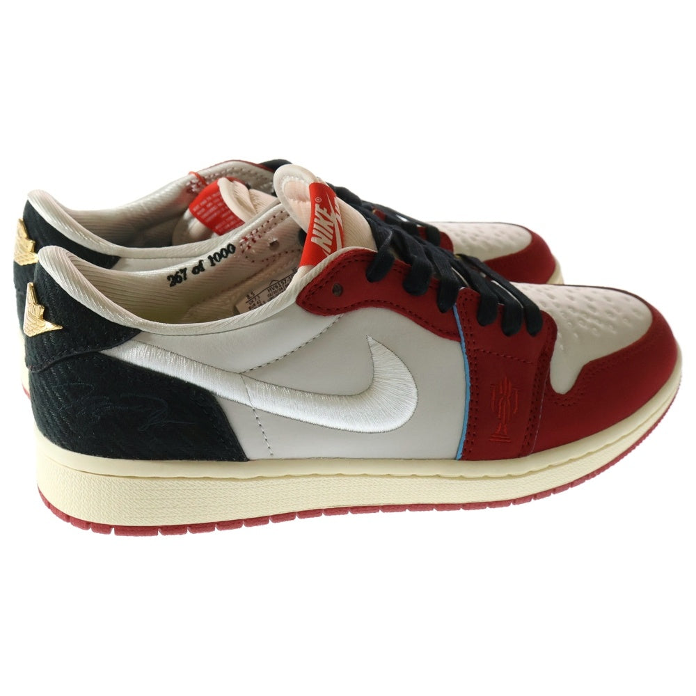 NIKE(ナイキ) ×Trophy Room AIR JORDAN1 RETRO LOW OG SP トロフィールーム エアジョーダン1 ローカットスニーカー ホワイト/レッド/ブラック US8.5/26.5cm HV6157-100