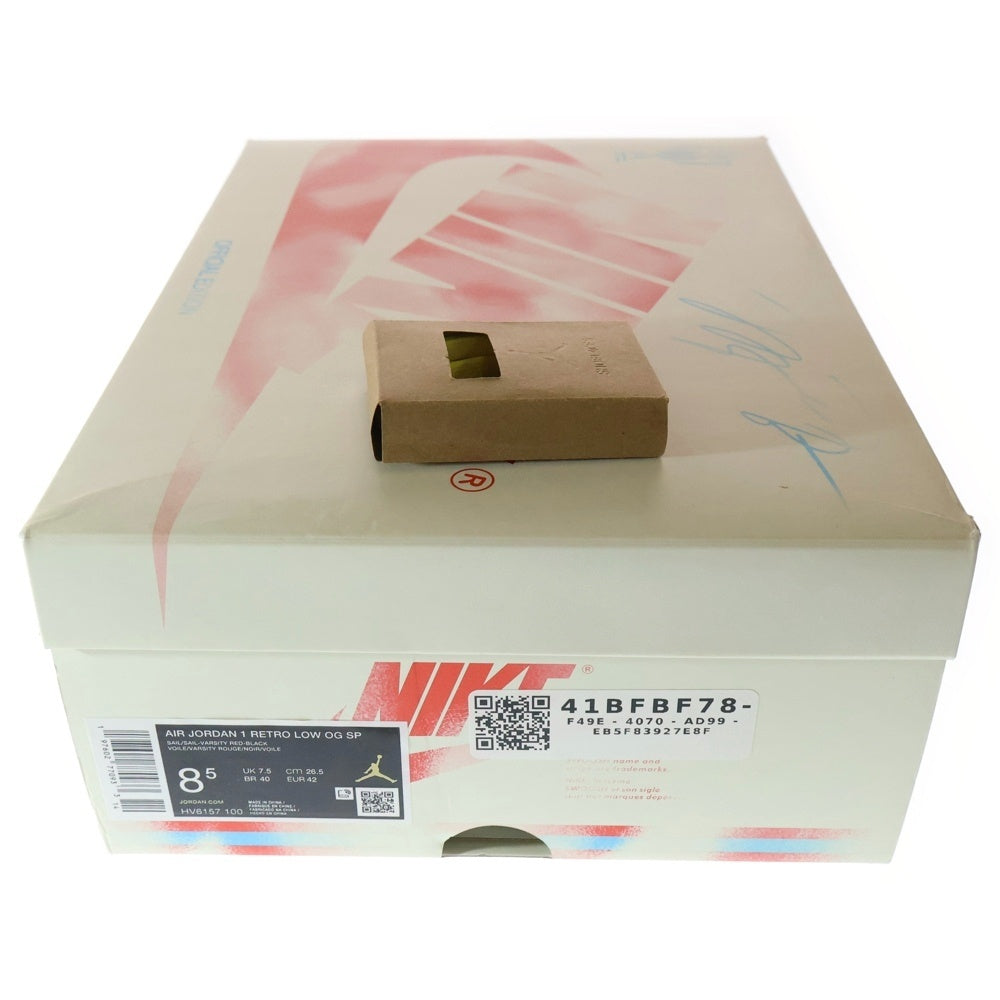 NIKE(ナイキ) ×Trophy Room AIR JORDAN1 RETRO LOW OG SP トロフィールーム エアジョーダン1 ローカットスニーカー ホワイト/レッド/ブラック US8.5/26.5cm HV6157-100