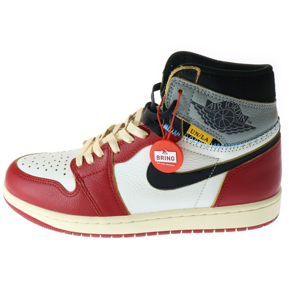 NIKE(ナイキ) ×UNION AIR JORDAN1 RETRO HIGH OG SP ユニオン エアジョーダン1 ハイカットスニーカー ホワイト/レッド/ブラック US8.5/26.5cm HV8563-600