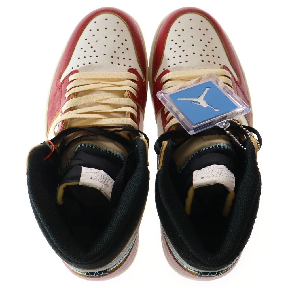 NIKE(ナイキ) ×UNION AIR JORDAN1 RETRO HIGH OG SP ユニオン エアジョーダン1 ハイカットスニーカー ホワイト/レッド/ブラック US8.5/26.5cm HV8563-600
