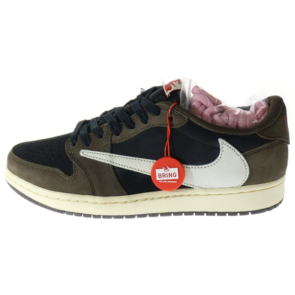 NIKE(ナイキ) ×TRAVIS SCOTT AIR JORDAN1 LOW OG SP-T トラヴィススコット エアジョーダン1 ダークモカ ローカットスニーカー ブラック/ブラウン US8.5/26.5cm CQ4277-001