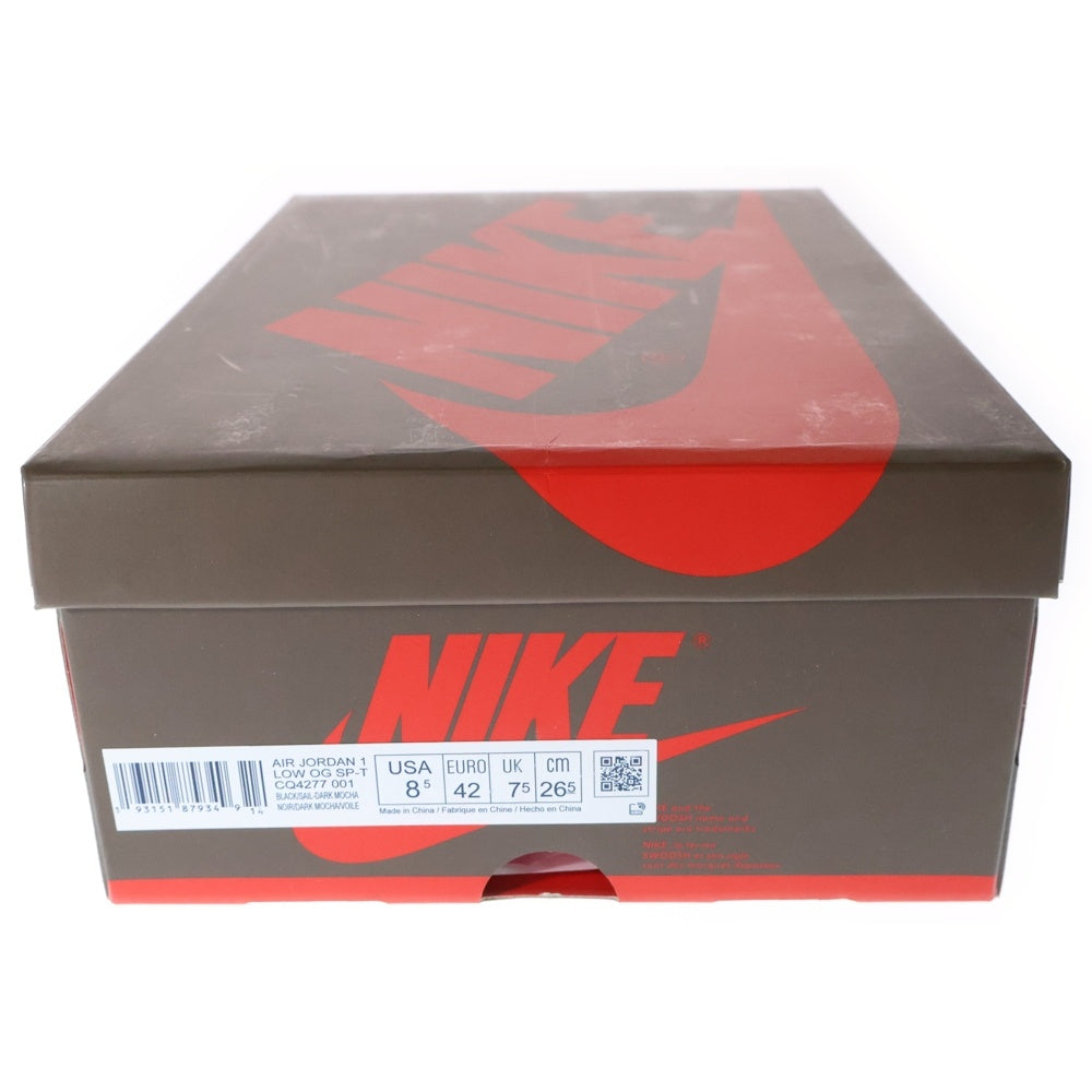 NIKE(ナイキ) ×TRAVIS SCOTT AIR JORDAN1 LOW OG SP-T トラヴィススコット エアジョーダン1 ダークモカ ローカットスニーカー ブラック/ブラウン US8.5/26.5cm CQ4277-001