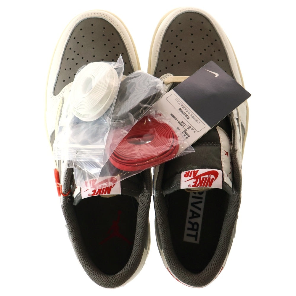 NIKE(ナイキ) ×TRAVIS SCOTT AIR JORDAN1 LOW OG SP トラヴィススコット エアジョーダン1 リバースモカ ローカットスニーカー ホワイト/ベージュ US8.5/26.5cm DM7866-162