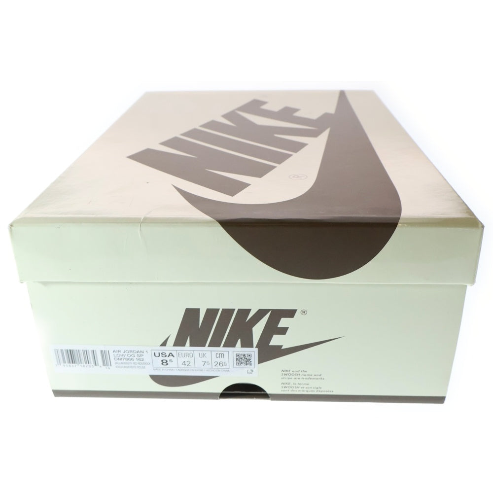 NIKE(ナイキ) ×TRAVIS SCOTT AIR JORDAN1 LOW OG SP トラヴィススコット エアジョーダン1 リバースモカ ローカットスニーカー ホワイト/ベージュ US8.5/26.5cm DM7866-162