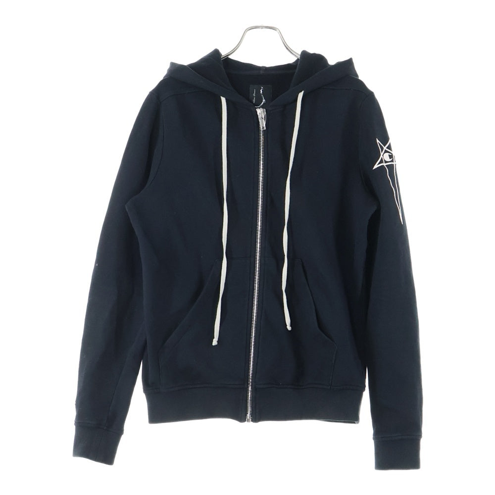 Rick Owens(リックオウエンス) ×Champion Jason's Hoodie ロゴ刺?ジップアップパーカー CM02C9221-CHFE ブラック