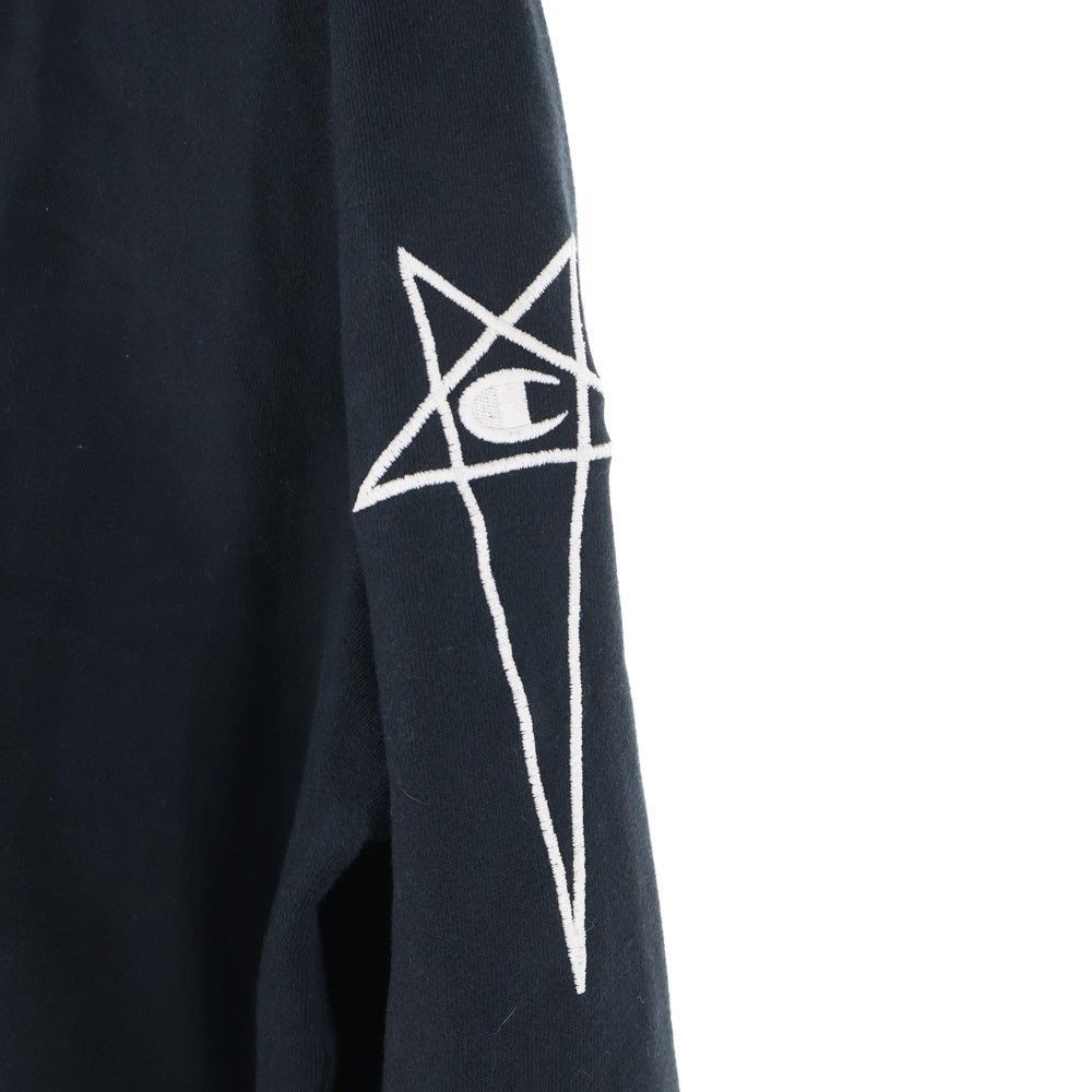 Rick Owens(リックオウエンス) ×Champion Jason's Hoodie ロゴ刺?ジップアップパーカー CM02C9221-CHFE ブラック