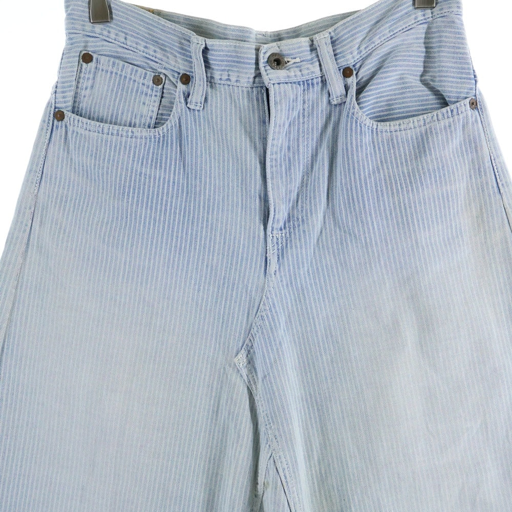 KAPITAL(キャピタル) ヒッコリーデニムスカート シンチバックストライプデニムワイドスカート レディース ブルー