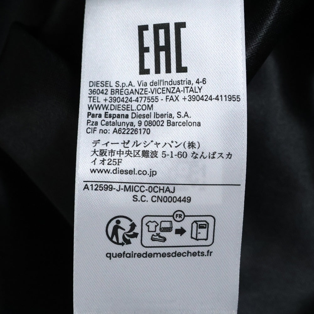 DIESEL(ディーゼル) J-MICC フェイクレザージップアップパーカー フーディー ブラック A12599