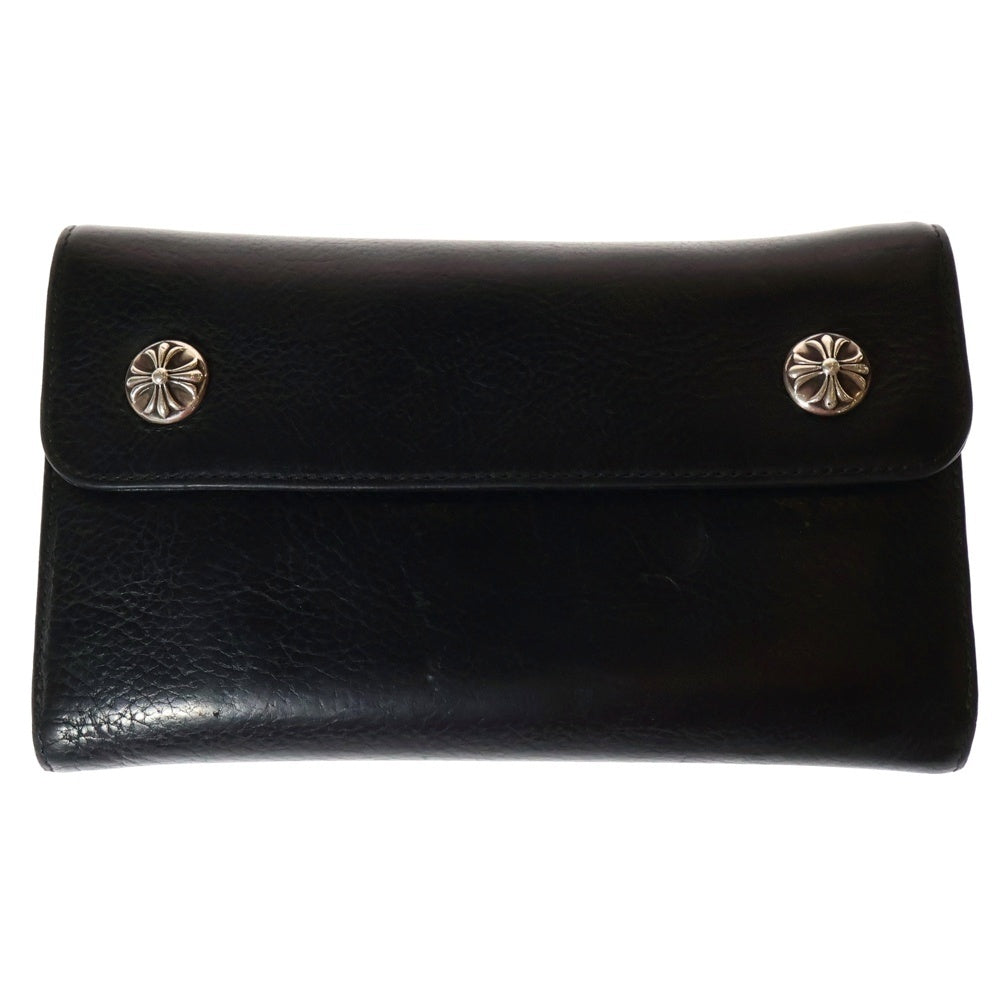 CHROME HEARTS(クロムハーツ) WAVE ウェーブ レザーウォレット 財布 ブラック BCA374