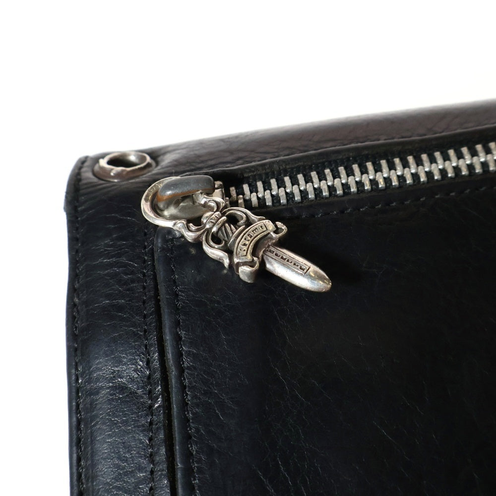 CHROME HEARTS(クロムハーツ) WAVE ウェーブ レザーウォレット 財布 ブラック BCA374