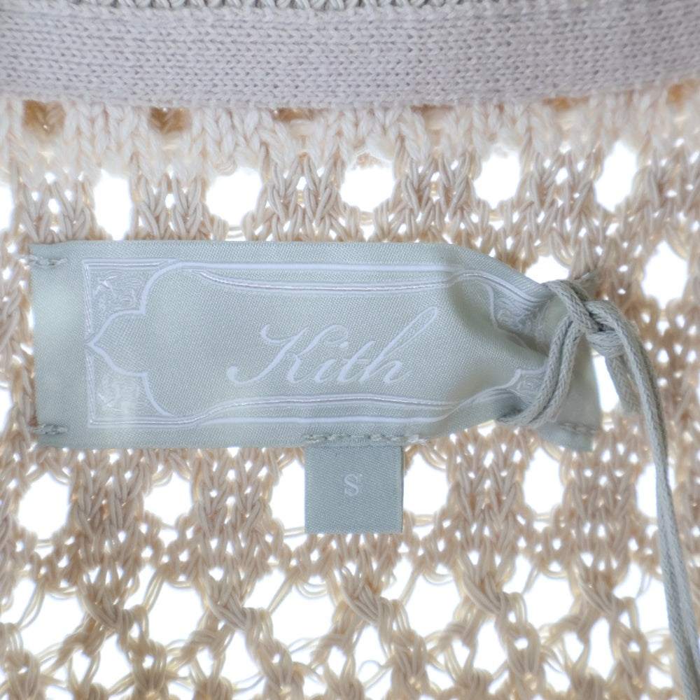 KITH(キス) 24SS Thompson Crochet Buttondown Kindling トンプソン クロシェット 半袖ニットシャツ ベージュ