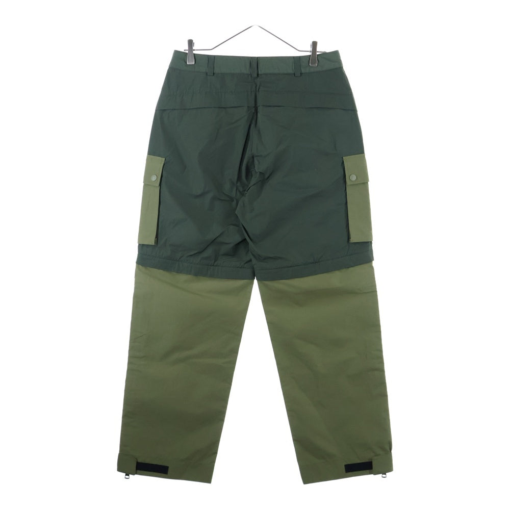 MONCLER(モンクレール) 23AW PHARRELL WILLIAMS PANTALONE ファレルウィリアムス ショーツ切替 ナイロンカーゴパンツ カーキ I209R2A0001