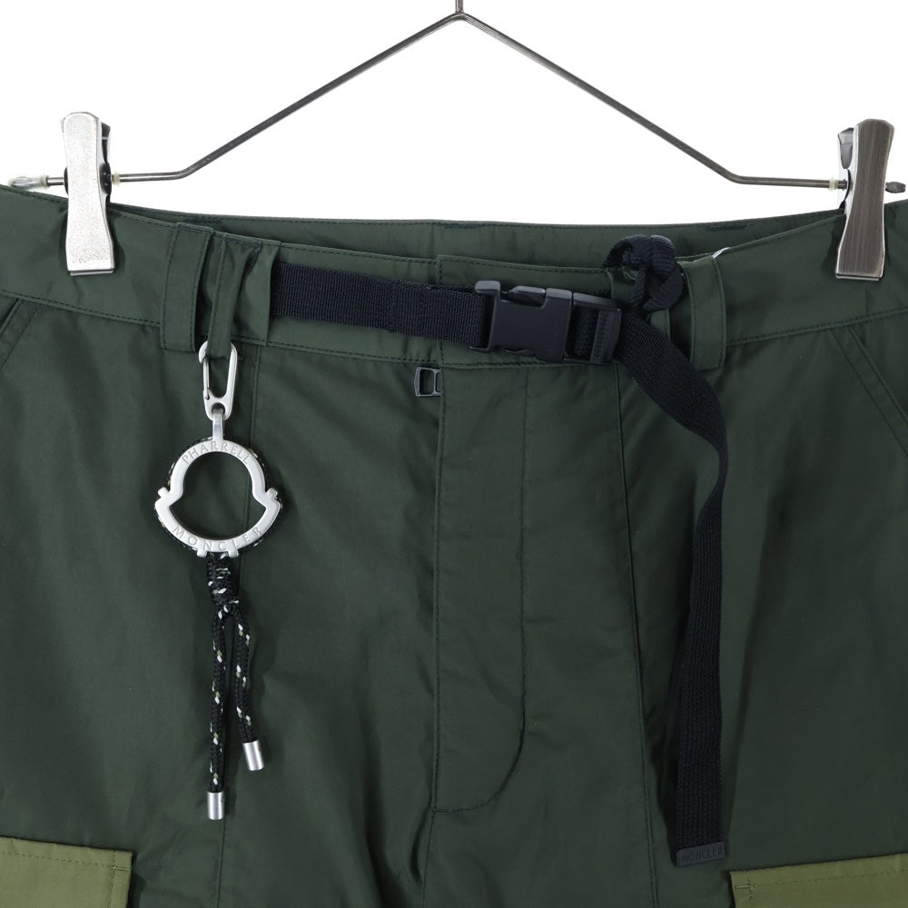 MONCLER(モンクレール) 23AW PHARRELL WILLIAMS PANTALONE ファレルウィリアムス ショーツ切替 ナイロンカーゴパンツ カーキ I209R2A0001