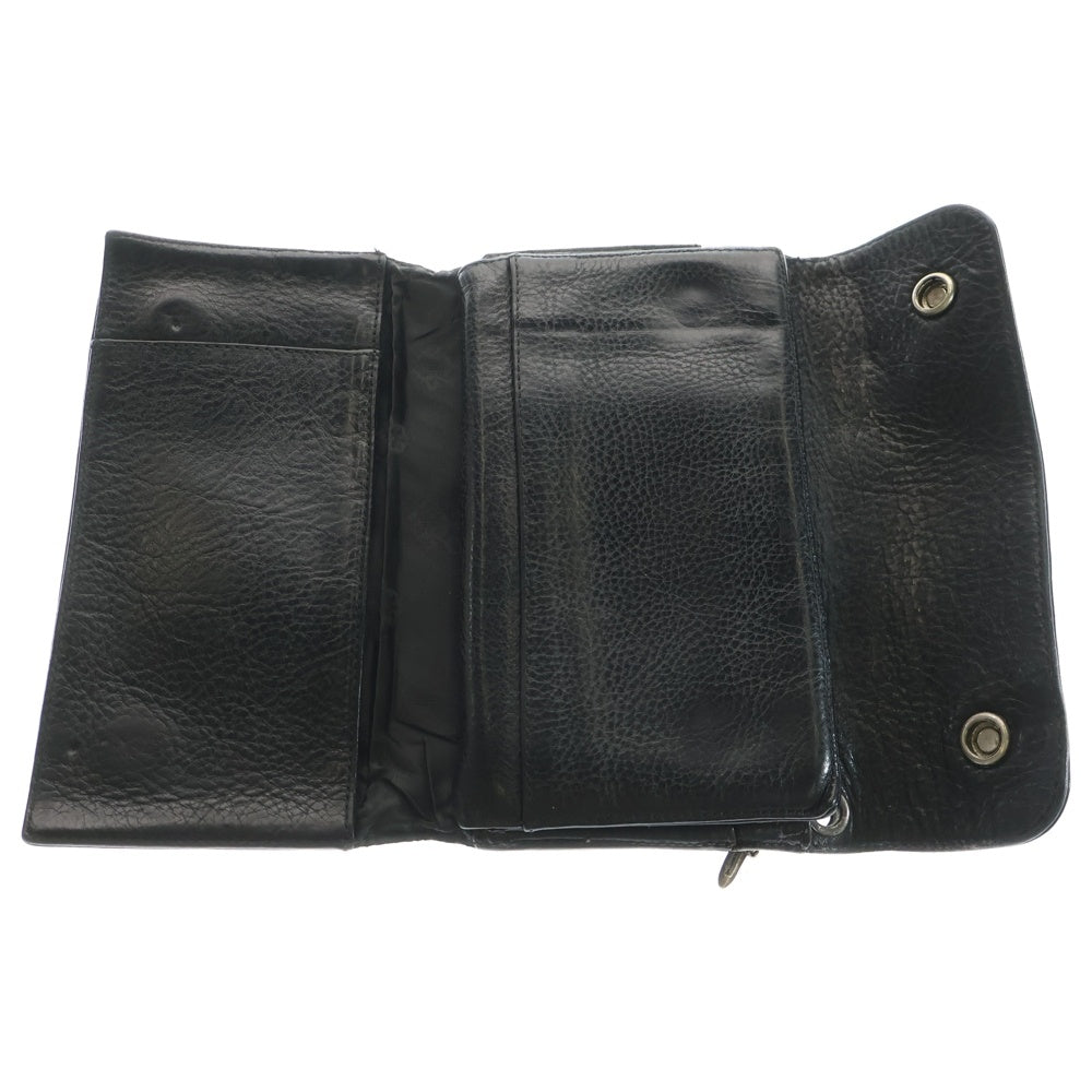 CHROME HEARTS(クロムハーツ) WAVE ウェーブ レザーウォレット 財布 ブラック BCA374