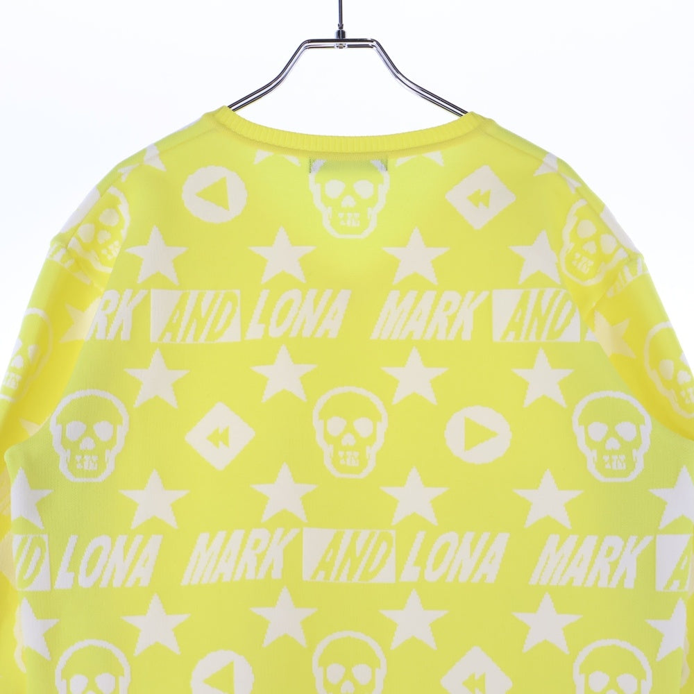 MARK&LONA(マークアンドロナ) Skull Knit Sweater Vネック スカルニットセーター イエロー MLM-9A-AB02