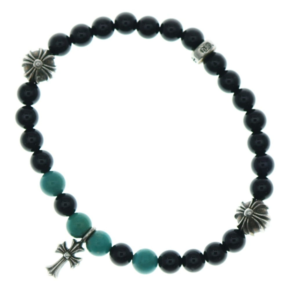 CHROME HEARTS(クロムハーツ) 6mm BEAD STACK CH CROSS スタックCHクロス ビーズブレスレット ブラック/シルバー