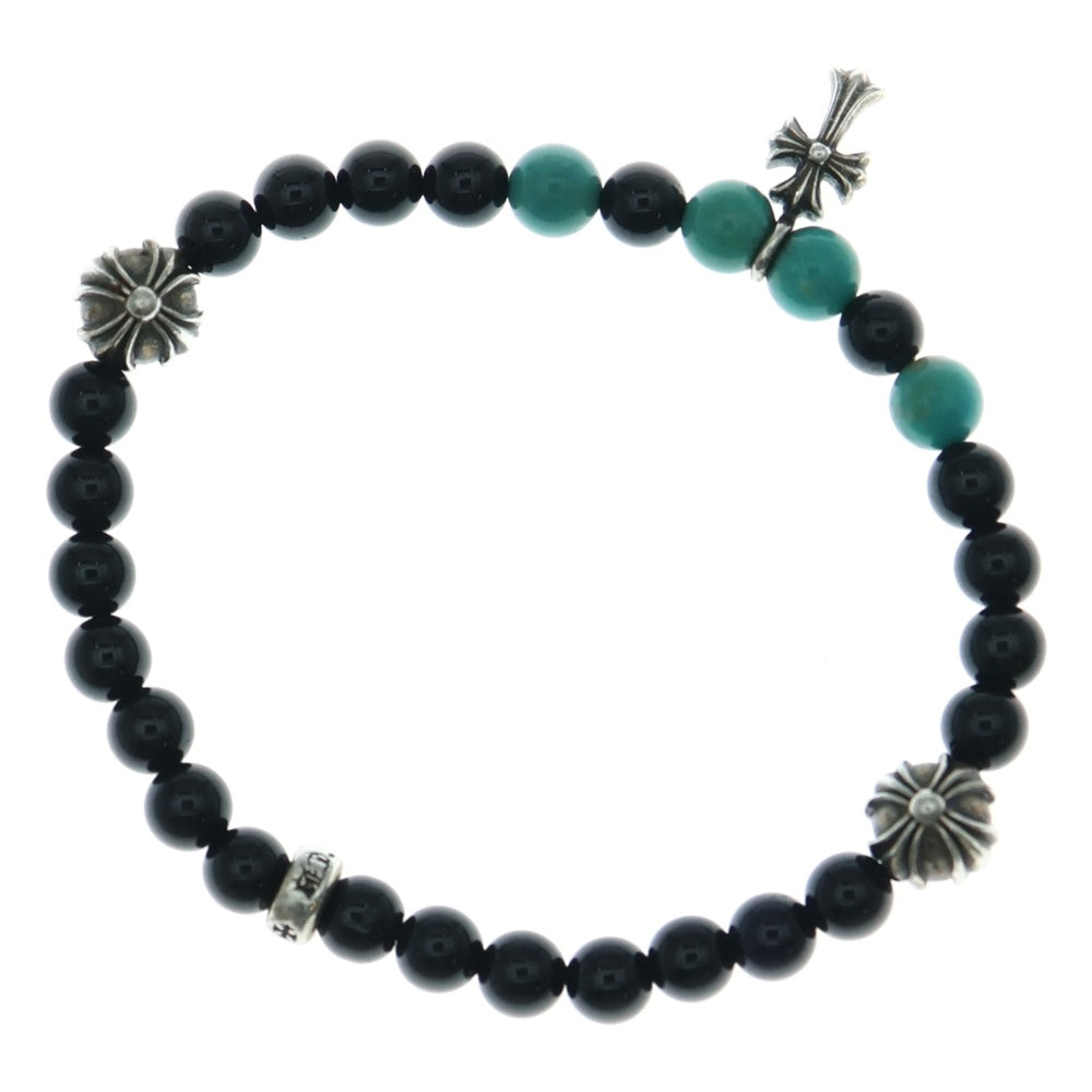 CHROME HEARTS(クロムハーツ) 6mm BEAD STACK CH CROSS スタックCHクロス ビーズブレスレット ブラック/シルバー