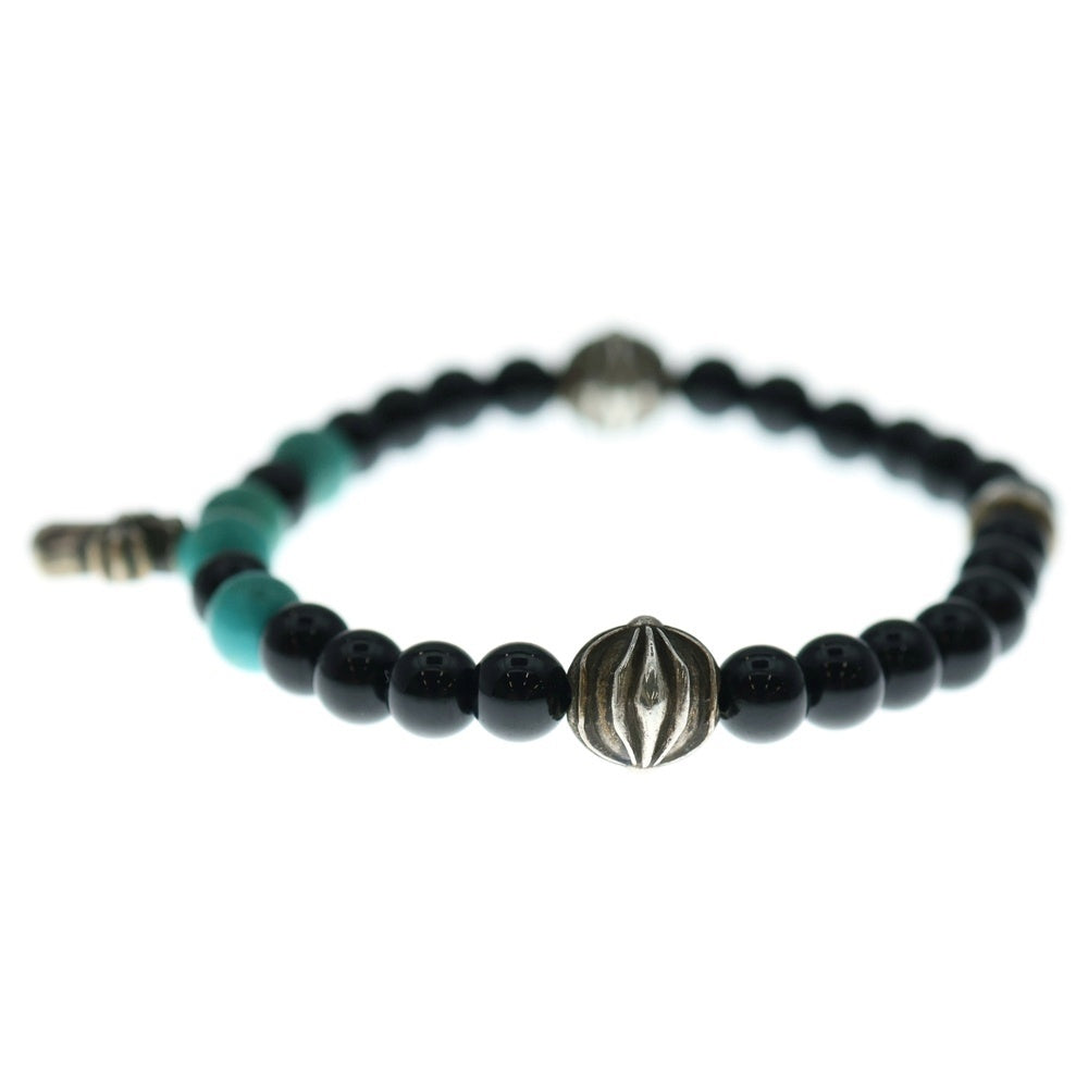 CHROME HEARTS(クロムハーツ) 6mm BEAD STACK CH CROSS スタックCHクロス ビーズブレスレット ブラック/シルバー