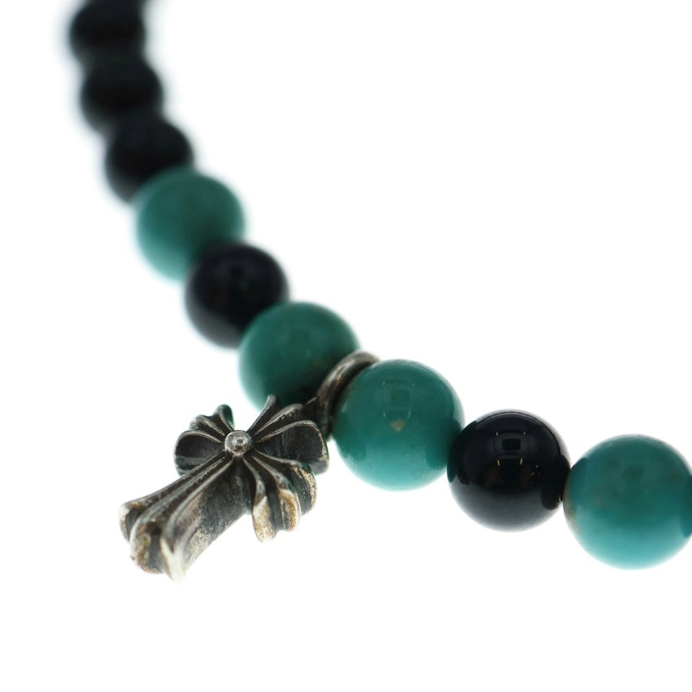 CHROME HEARTS(クロムハーツ) 6mm BEAD STACK CH CROSS スタックCHクロス ビーズブレスレット ブラック/シルバー