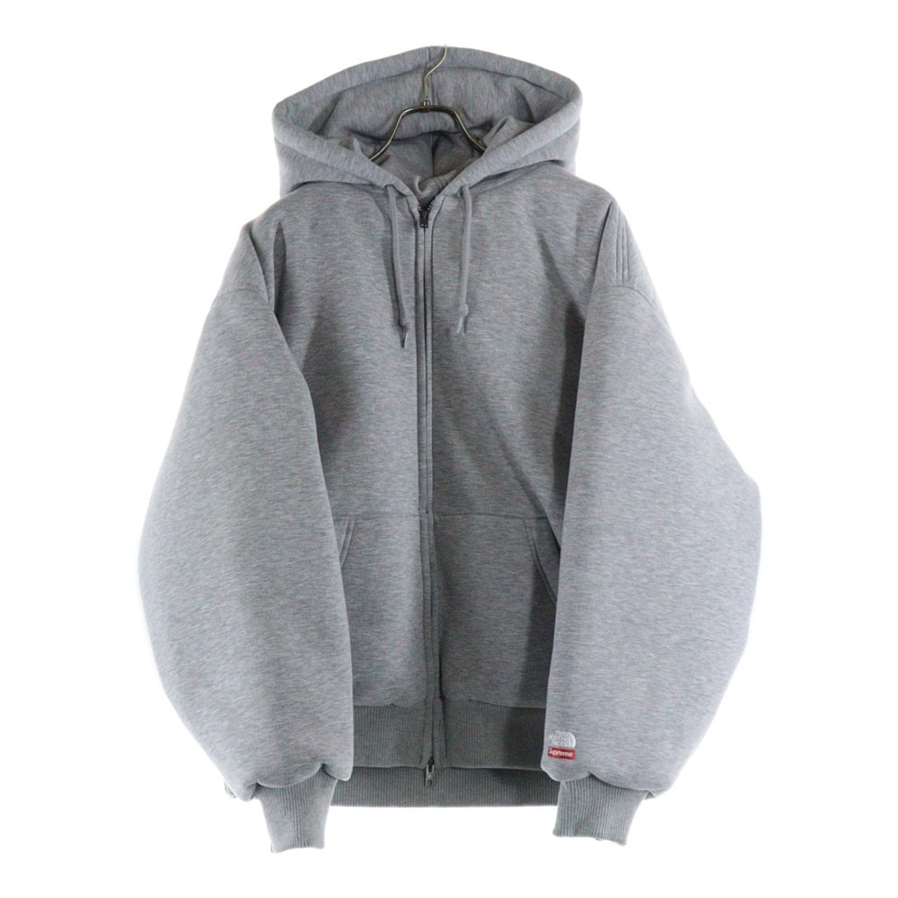 SUPREME(シュプリーム) 24AW ×THE NORTH FACE Down Filled Zip Up Hooded Sweatshirt ノースフェイス ジップアップスウェットパーカー フーディー グレー NY52400I
