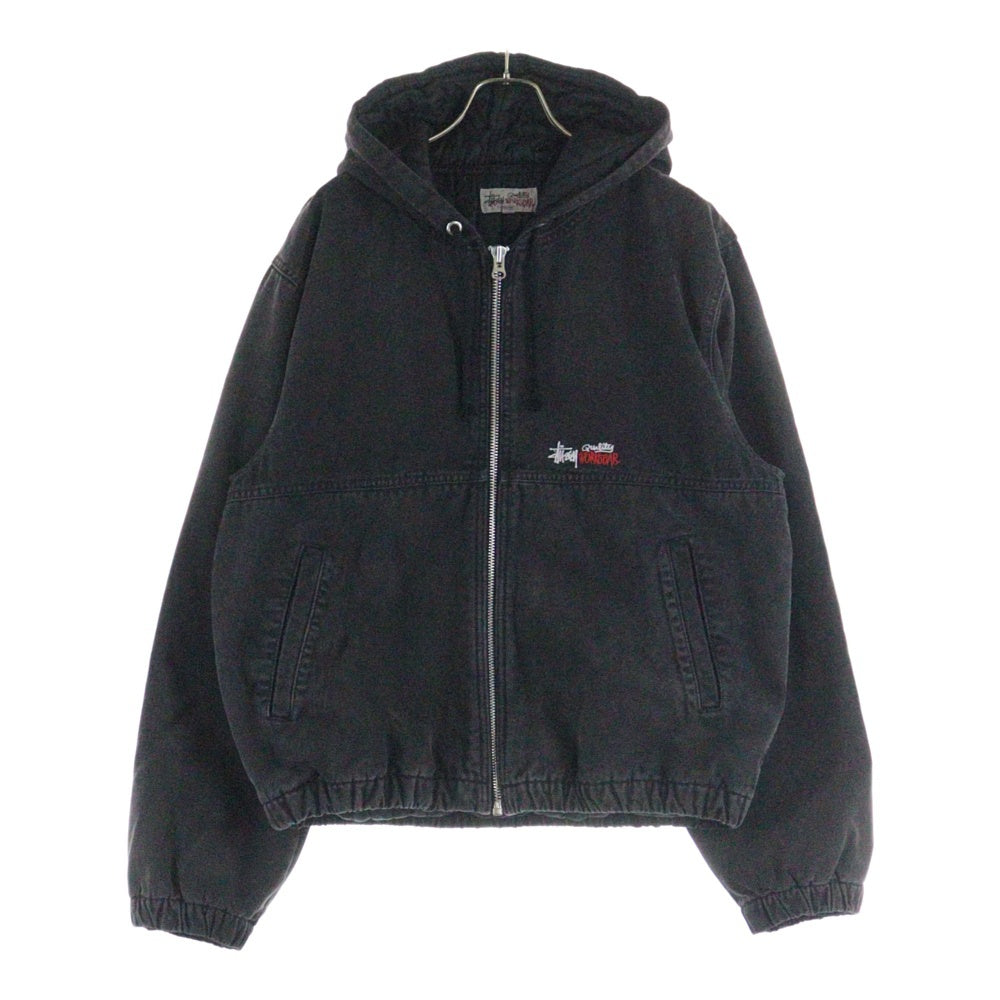 STUSSY(ステューシー) 23AW WORK JACKET INSULATED CANVAS キャンバス ジップアップパーカー フーディー ワークジャケット ブラック