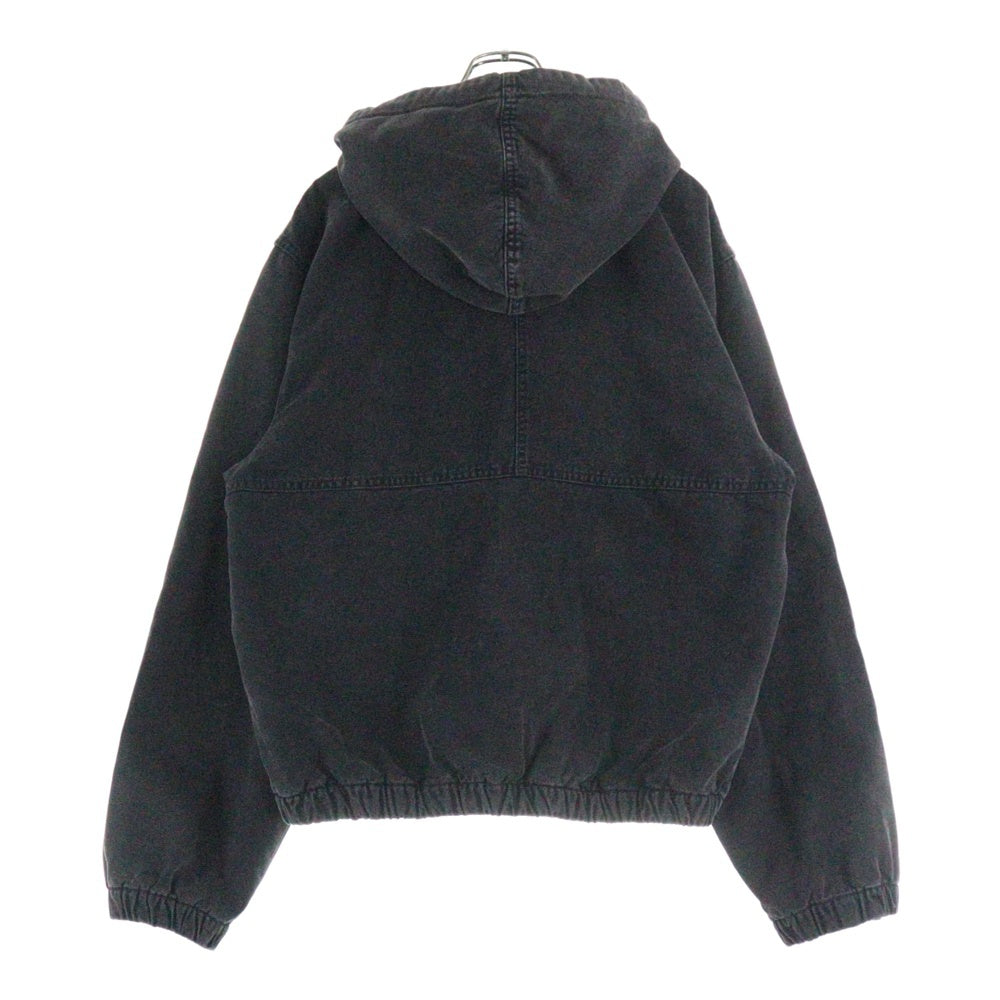 STUSSY(ステューシー) 23AW WORK JACKET INSULATED CANVAS キャンバス ジップアップパーカー フーディー ワークジャケット ブラック
