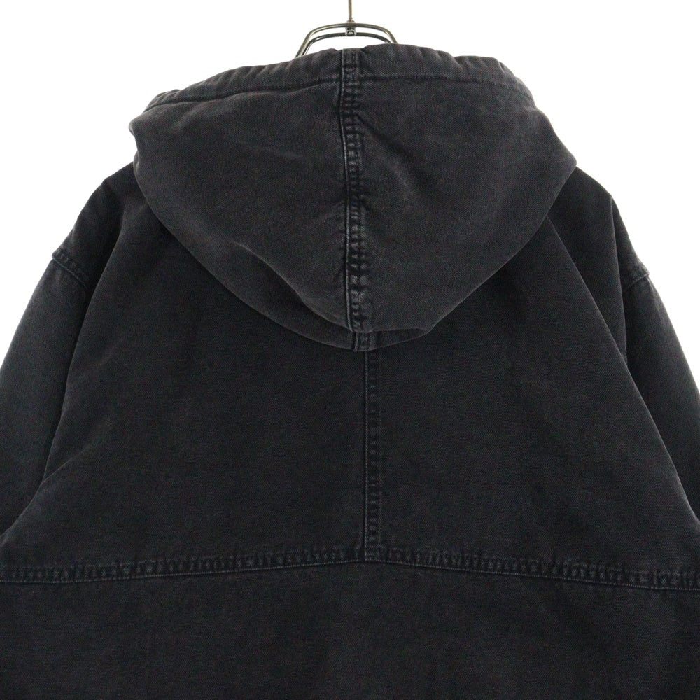 STUSSY(ステューシー) 23AW WORK JACKET INSULATED CANVAS キャンバス ジップアップパーカー フーディー ワークジャケット ブラック