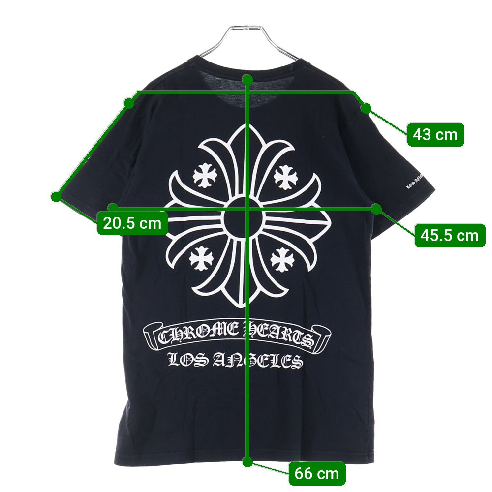 CHROME HEARTS(クロムハーツ) CH PLUS CROSS ロサンゼルス限定 CHプラス クロス プリント クルーネック 半袖Tシャツ ブラック