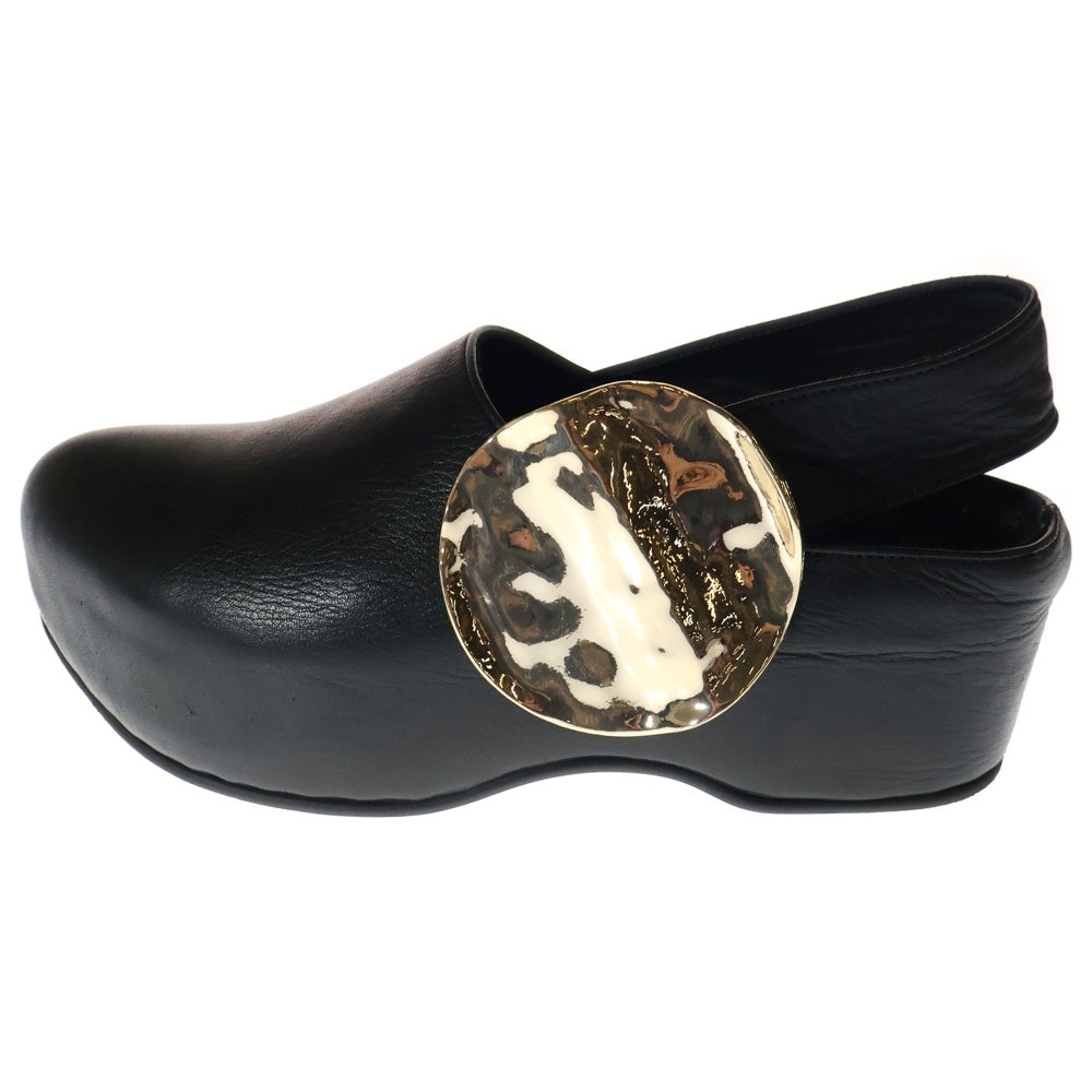 HARUNOBU MURATA(ハルノブムラタ) ROUND TOE PLATFORM LEATHER SHOES ラウンド レザーシューズ ブラック レディース
