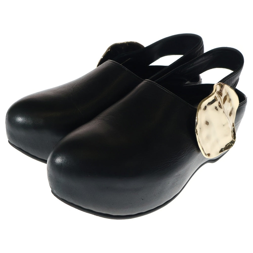 HARUNOBU MURATA(ハルノブムラタ) ROUND TOE PLATFORM LEATHER SHOES ラウンド レザーシューズ ブラック レディース