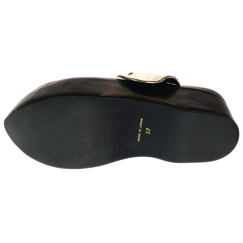 HARUNOBU MURATA(ハルノブムラタ) ROUND TOE PLATFORM LEATHER SHOES ラウンド レザーシューズ ブラック レディース