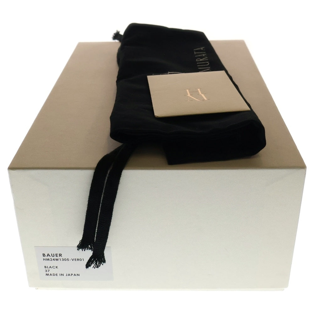 HARUNOBU MURATA(ハルノブムラタ) ROUND TOE PLATFORM LEATHER SHOES ラウンド レザーシューズ ブラック レディース