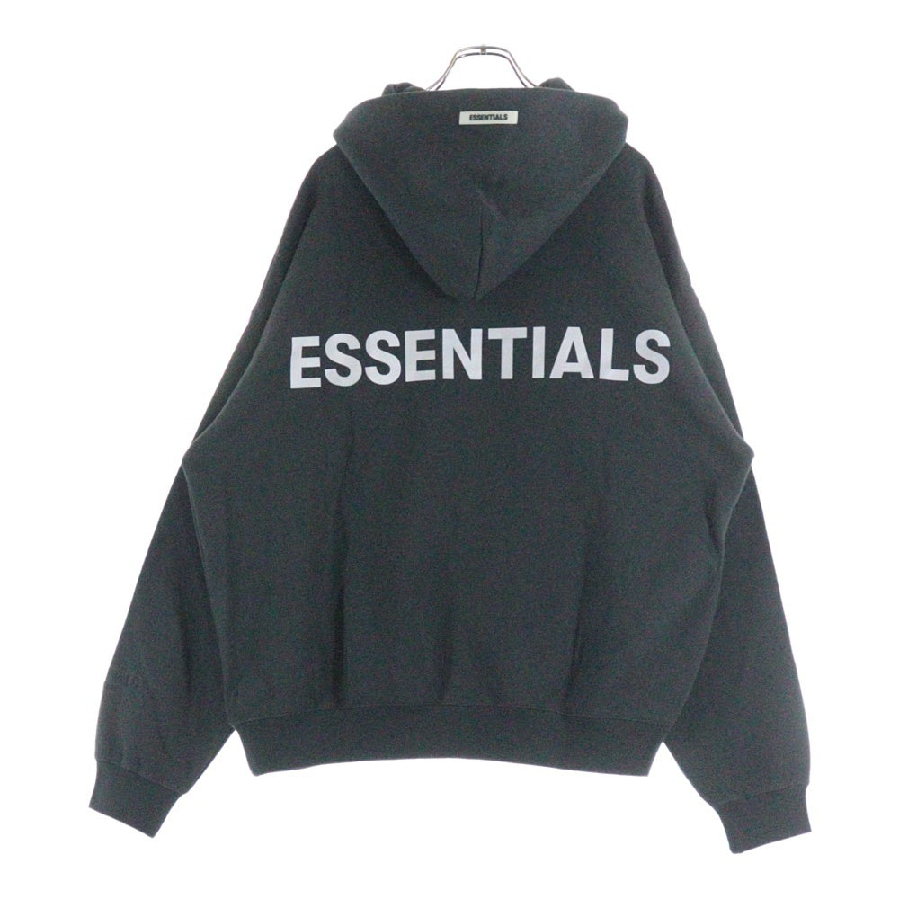 FEAR OF GOD ESSENTIALS(フィアオブゴッド エッセンシャルズ) HOODIE バックリフレクターロゴ プルオーバースウェットパーカー フーディー ブラック