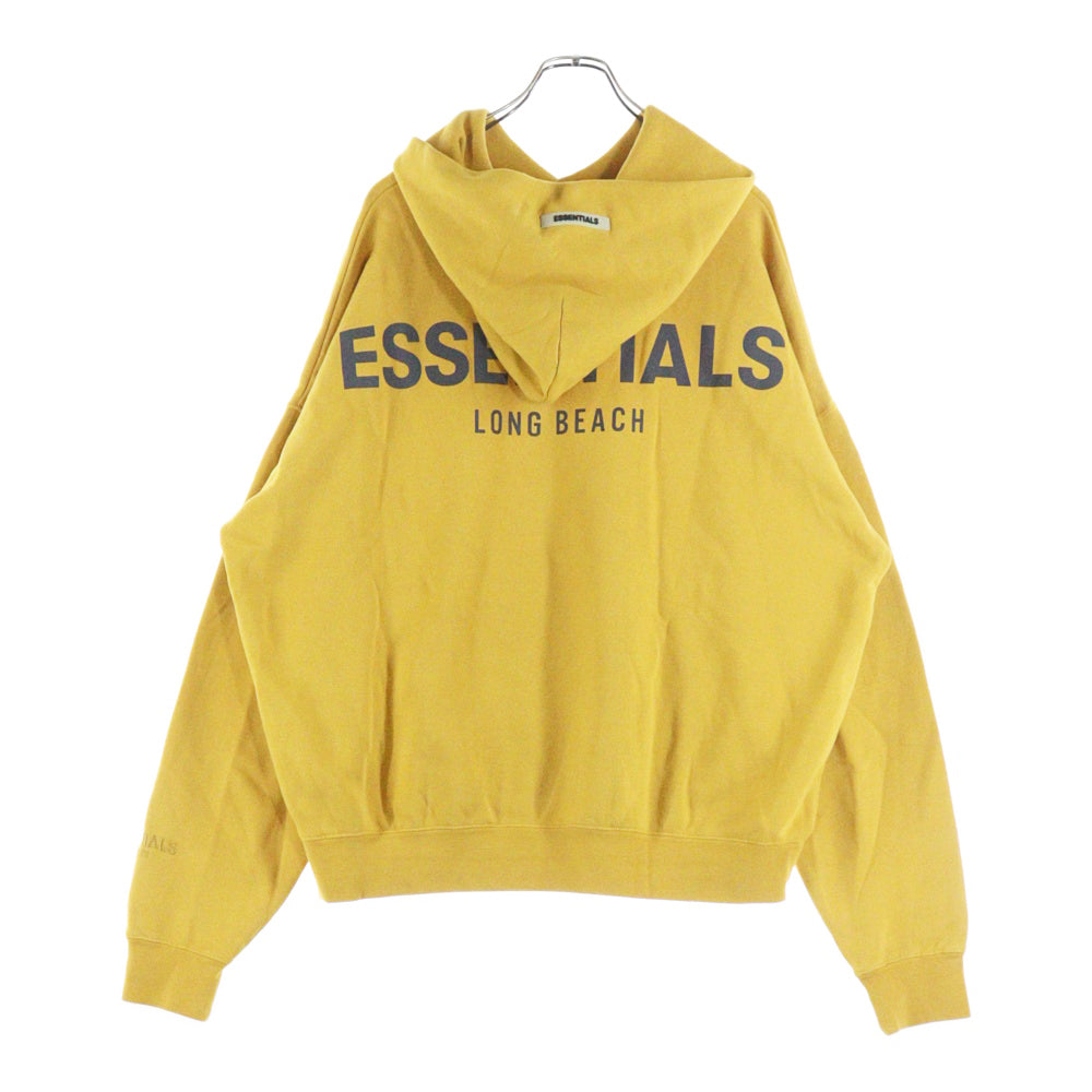 FEAR OF GOD ESSENTIALS(フィアオブゴッド エッセンシャルズ) HOODIE LTD LONG BEACH ロングビーチ限定 バックリフレクターロゴ プルオーバースウェットパーカー フーディー イエロー
