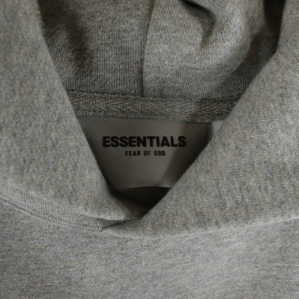 FEAR OF GOD ESSENTIALS(フィアオブゴッド エッセンシャルズ) HOODIE バックラバーロゴ プルオーバースウェットパーカー フーディー グレー