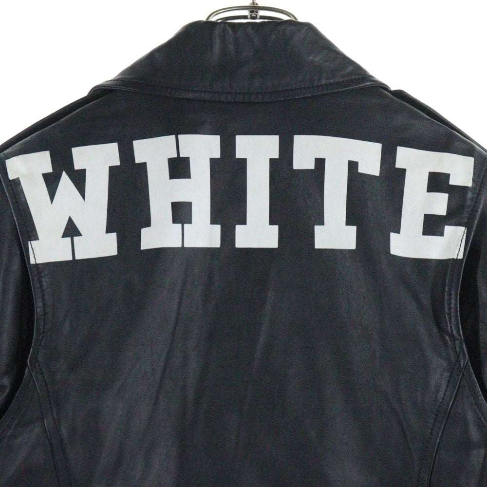 OFF-WHITE(オフホワイト) 15AW Leather Riders Jacket レザー ダブルライダースジャケット ブラック
