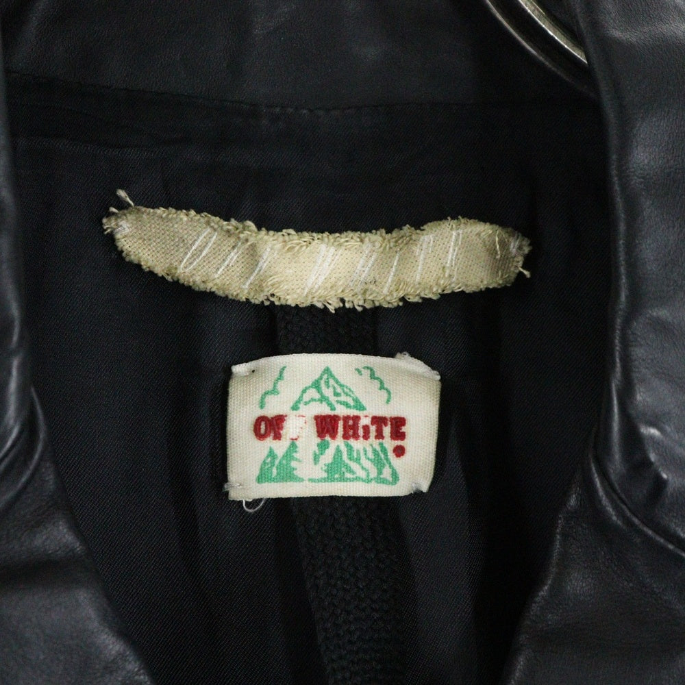OFF-WHITE(オフホワイト) 15AW Leather Riders Jacket レザー ダブルライダースジャケット ブラック