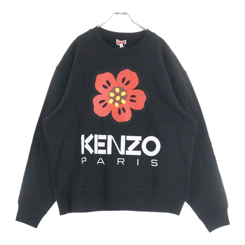 KENZO(ケンゾー) BOKE FLOWER SWEATSHIRT クルーネックスウェットトレーナー ブラック FD55SW4454ME