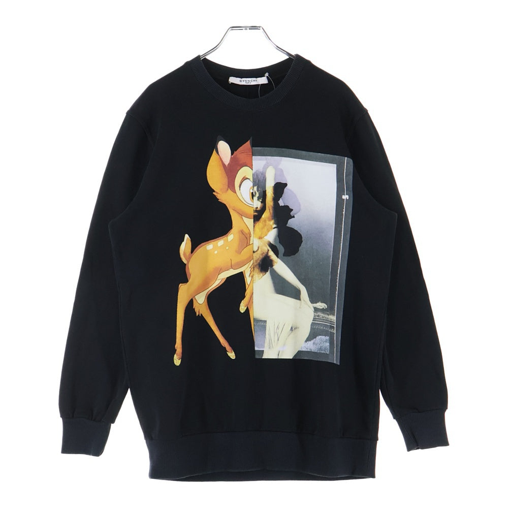 GIVENCHY(ジバンシィ) ×DISNEY Bambi Sweatshirt ディズニー バンビ クルーネックスウェットトレーナー ブラック 15P 7706 499