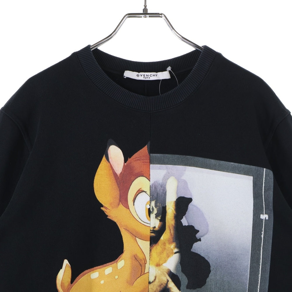 GIVENCHY(ジバンシィ) ×DISNEY Bambi Sweatshirt ディズニー バンビ クルーネックスウェットトレーナー ブラック 15P 7706 499