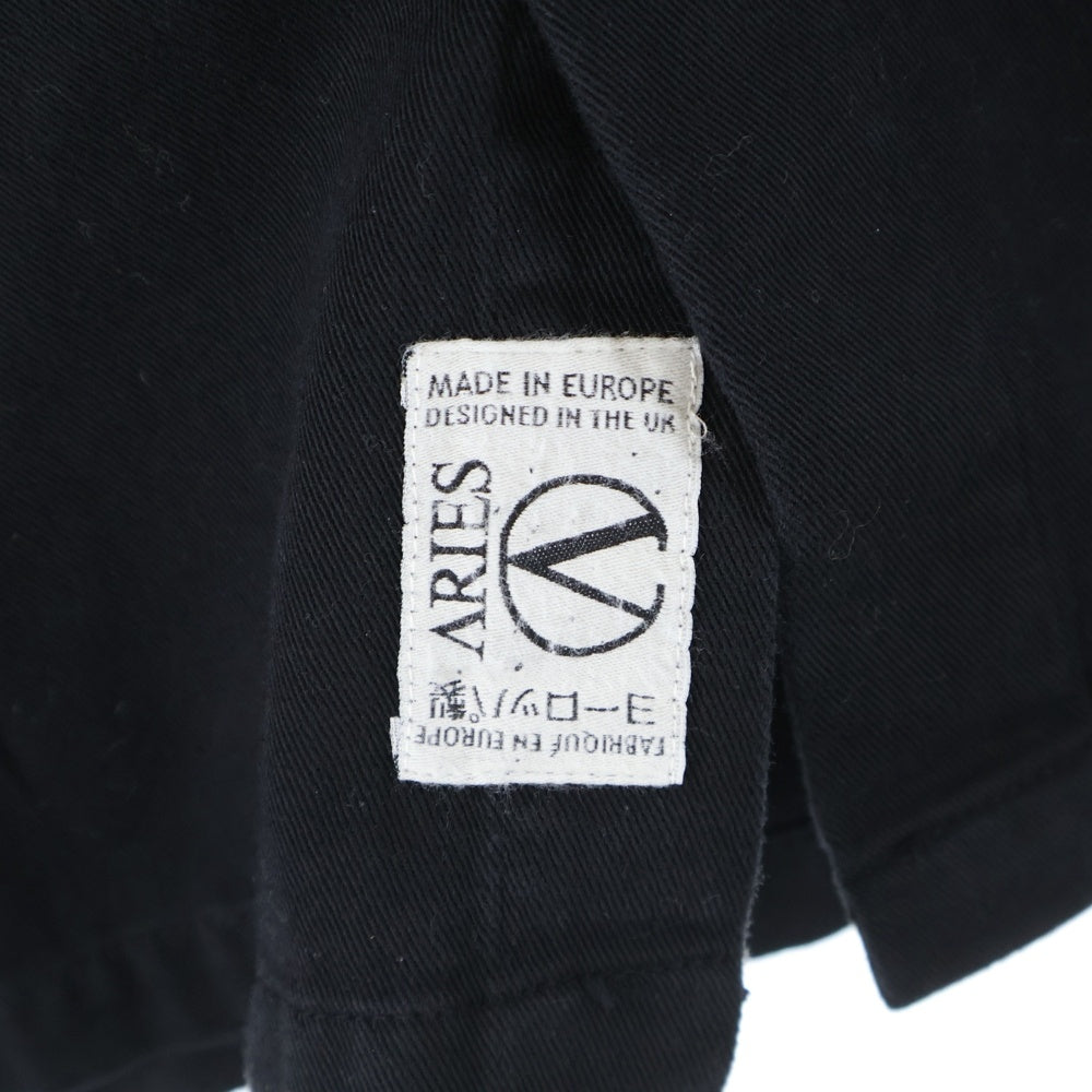 Aries(アリエス) Mini Problemo Uniform Shirt ロゴ刺繍 半袖シャツ ブラック